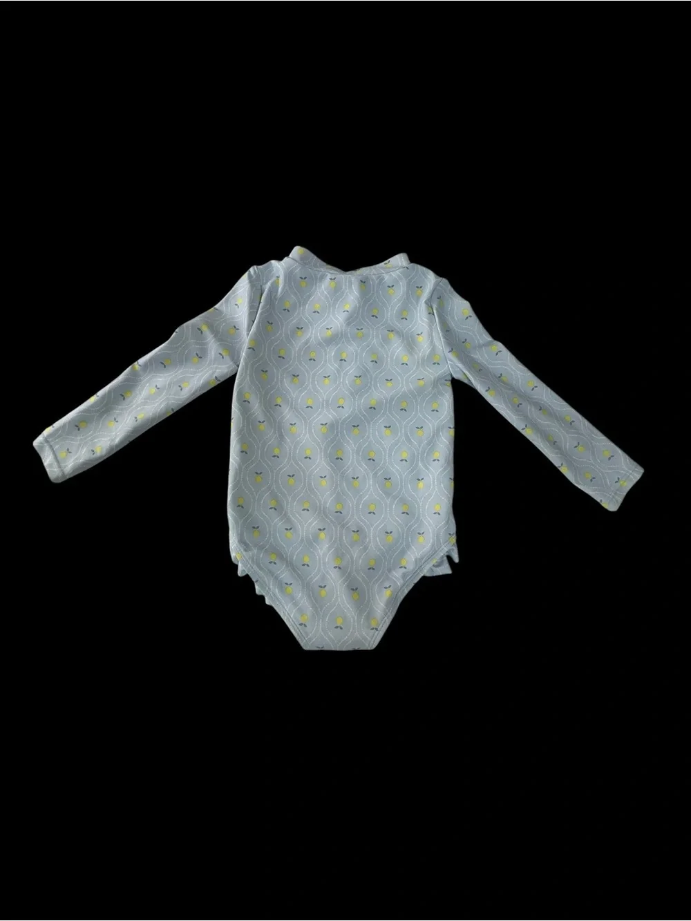 Carter's Light Blue Long-Sleeve One-Piece Swimsuit with Yellow lemon Accent